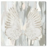 A Runway Avenue divat és a glam fali művészet nyomtatása 'Amethyst Angel Wings Cream' Wings - Fehér, szürke