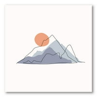 Designart „Absztrakt vöröshold hegyvidéki” modern vászon fali művészet nyomtatás