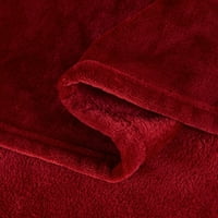 Gyapjú ágytakarók queen burgundy - lágy, könnyű plüss, hangulatos takaró mikroszálas, 77 x81