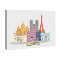 Párizs színes párizsi festmény vászon művészeti nyomtatás