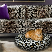 Bessie és Barnie Ultra Plush Deluxe Comfort Pet Dog & Cat Cheetah Snugle Bed