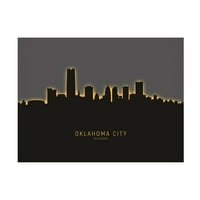 Michael Tompsett 'Oklahoma City Skyline Glow II' vászon művészet