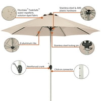 Klasszikus Kiegészítők Montlake Fadesafe 9 ' Kerek Alumínium Terasz Esernyő, Antik Bézs